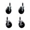 Service Caster 5'' Hard Rubber Wheel Swivel 1'' Expand Stem Caster Set 2 Brakes, 4PK SCC-EX20S514-HRS-2-TLB-2-1 - alternate 1